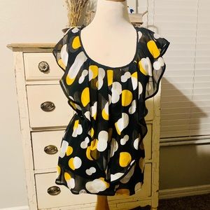 Polka dot sleeveless blouse